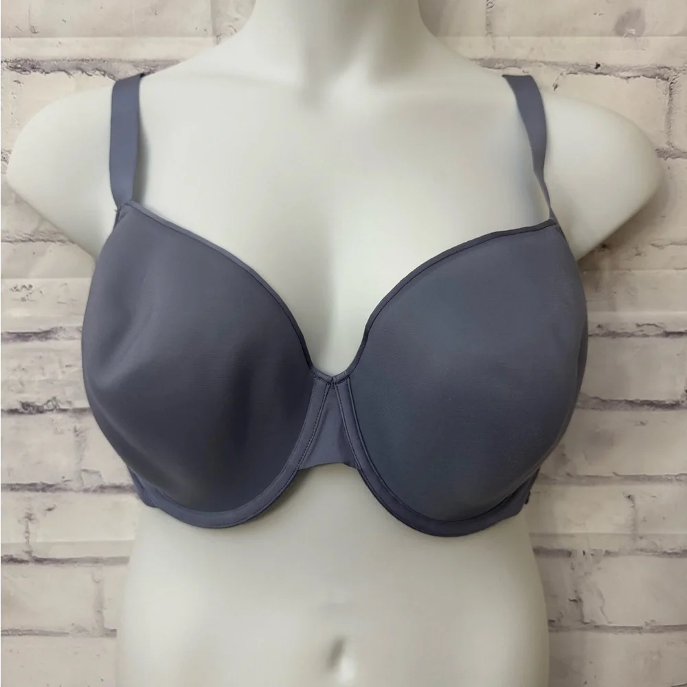 Skims‎ bra 44DD Fits Everyone T shirt bra underwire stretch blue gray 158973